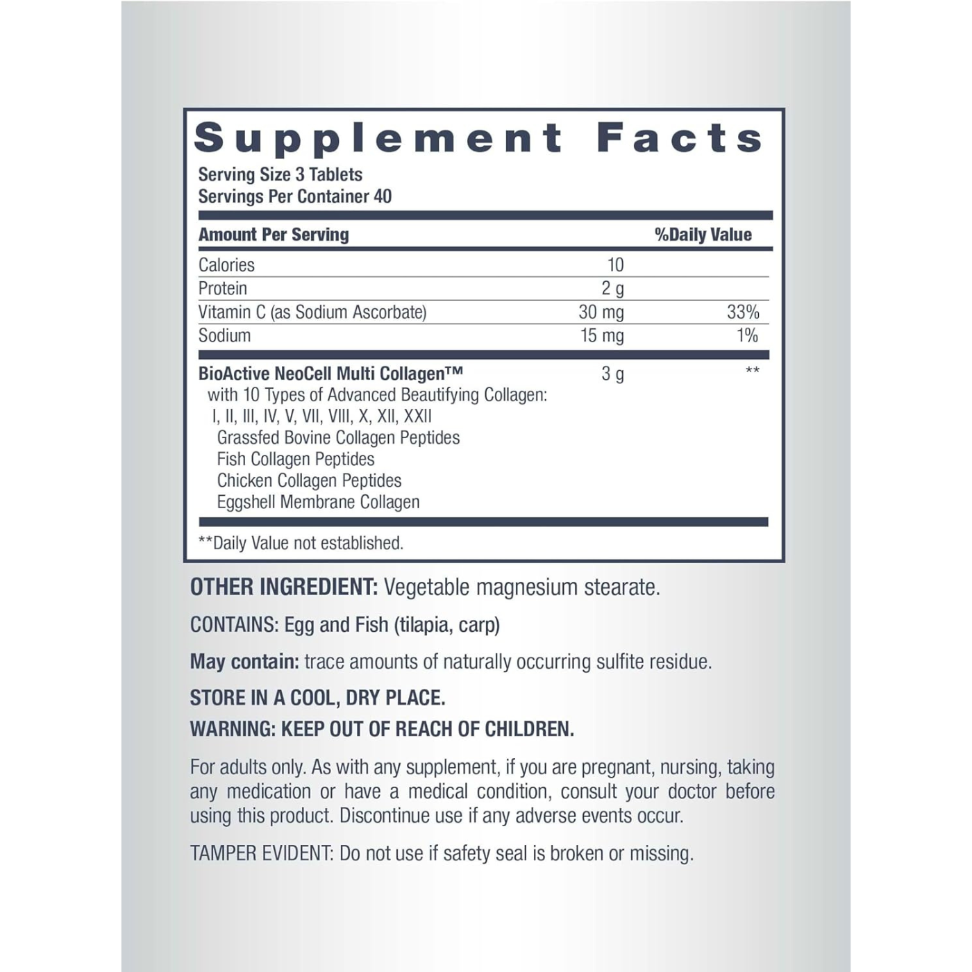 NeoCell Multi Collagen Advanced Beauty Series 10 Types of Collagen 120 Tablets