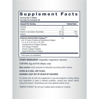 NeoCell Multi Collagen Advanced Beauty Series 10 Types of Collagen 120 Tablets
