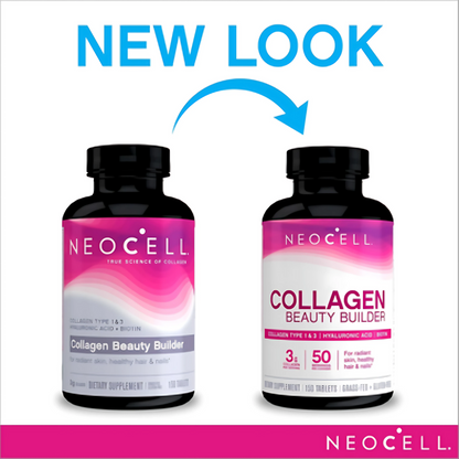 NeoCell Beauty Builder Collagen Type 1 & 3 + Hyaluronic Acid & Biotin – 150 Tablets