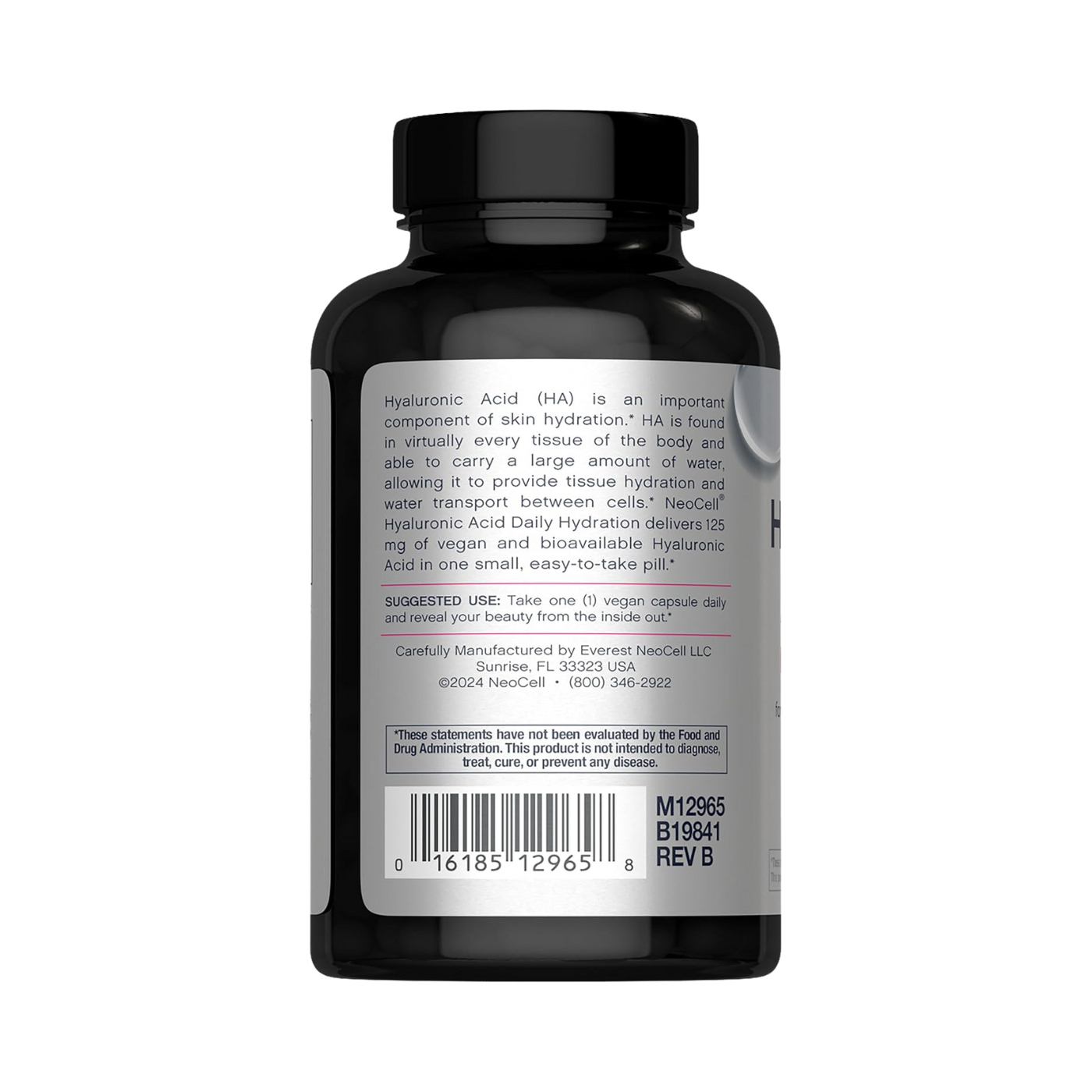 Neocell Hyaluronic Acid Daily Hydration for Skin Hydration & Suppleness 125mg 60 Capsules