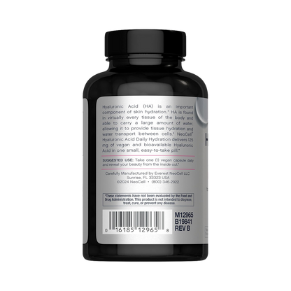 Neocell Hyaluronic Acid Daily Hydration for Skin Hydration & Suppleness 125mg 60 Capsules