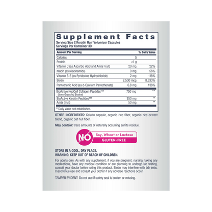 Neocell Keratin Hair Volumizer, 60 Vegetarian Capsules