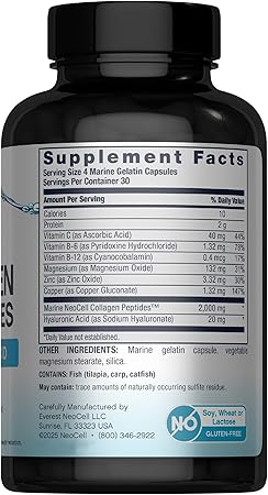 Neocell Marine Collagen Peptide + Hyaluronic Acid – 120 tablets