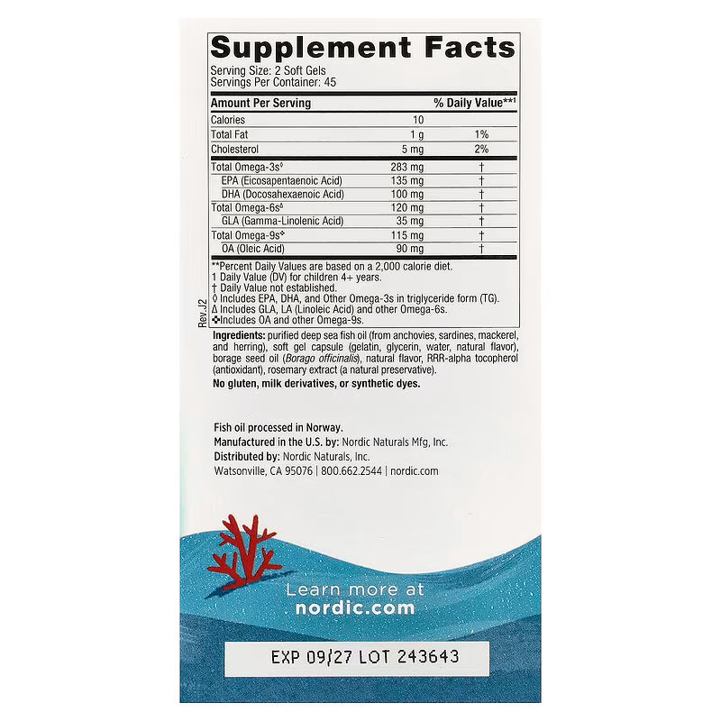 Nordic Naturals, Complete Omega™ Junior, Ages 6+, Lemon, 90 Mini Soft Gels
