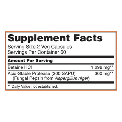 Now Betaine HCL 648 mg 120 Veg Caps