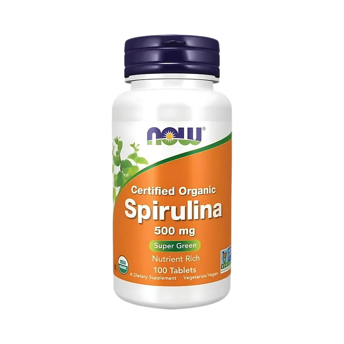 Now Certified Organic Spirulina 500 mg Tablets
