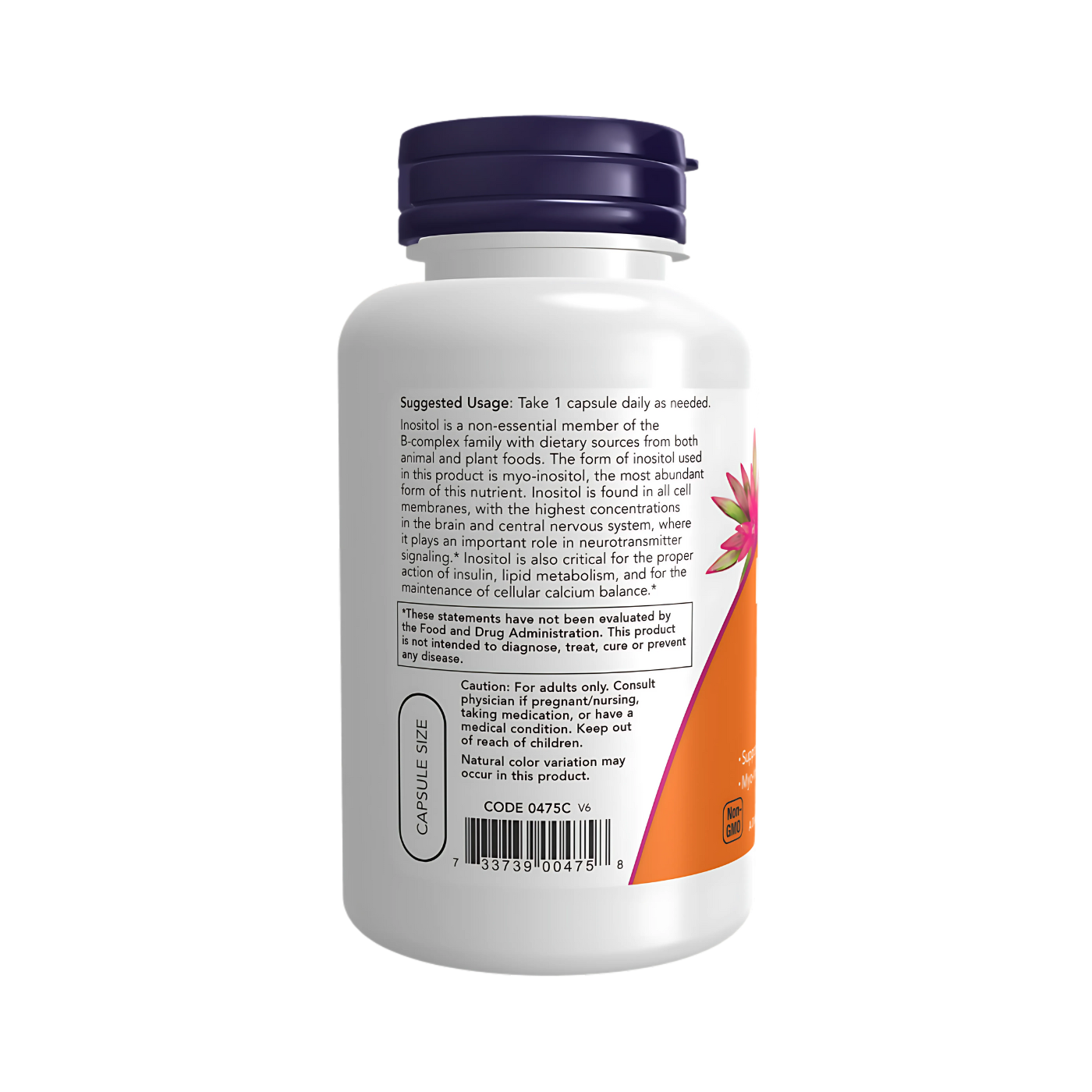 Now Inositol 500 mg Veg Capsules