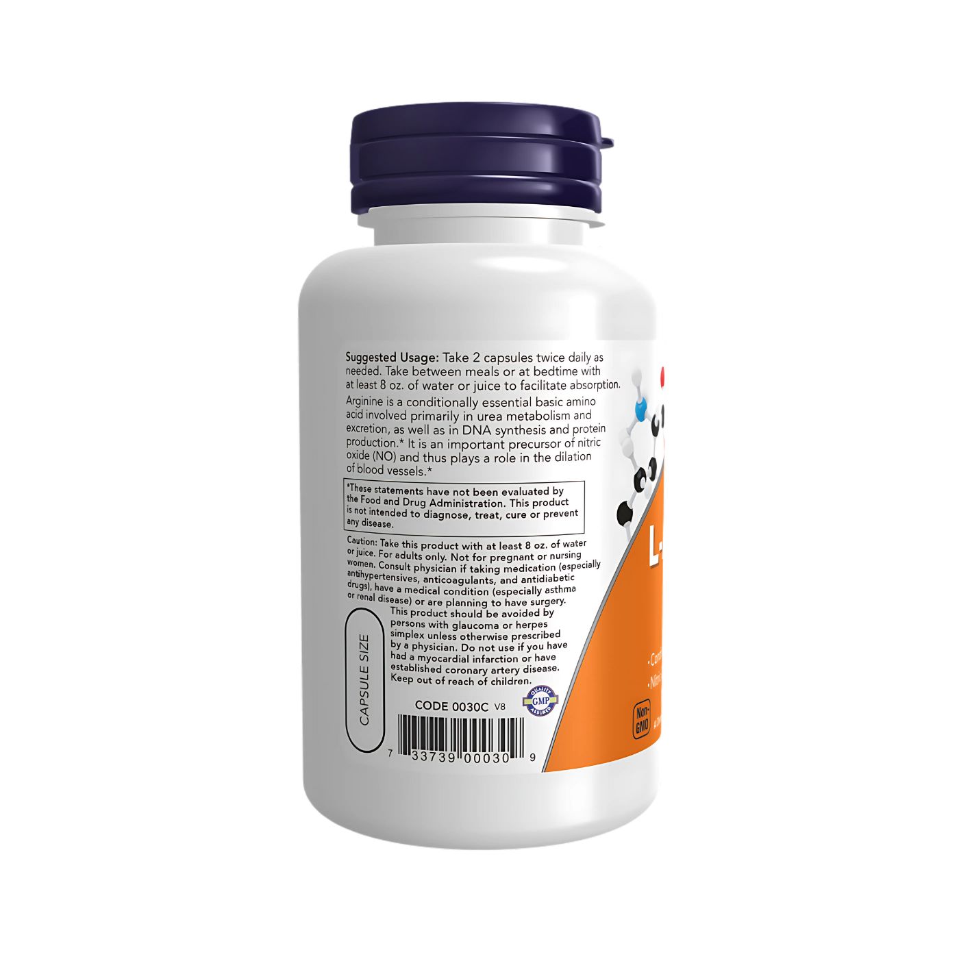 Now L-Arginine 500mg 100 Veg Caps