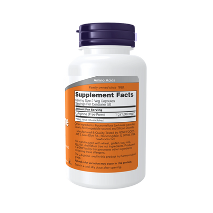 Now L-Arginine 500mg 100 Veg Caps