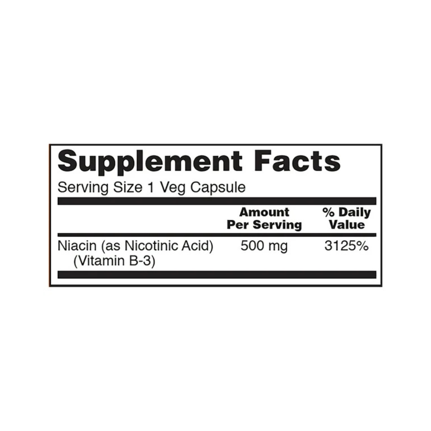 Now Niacin 500 mg Vitamin B3 100 Veg Caps