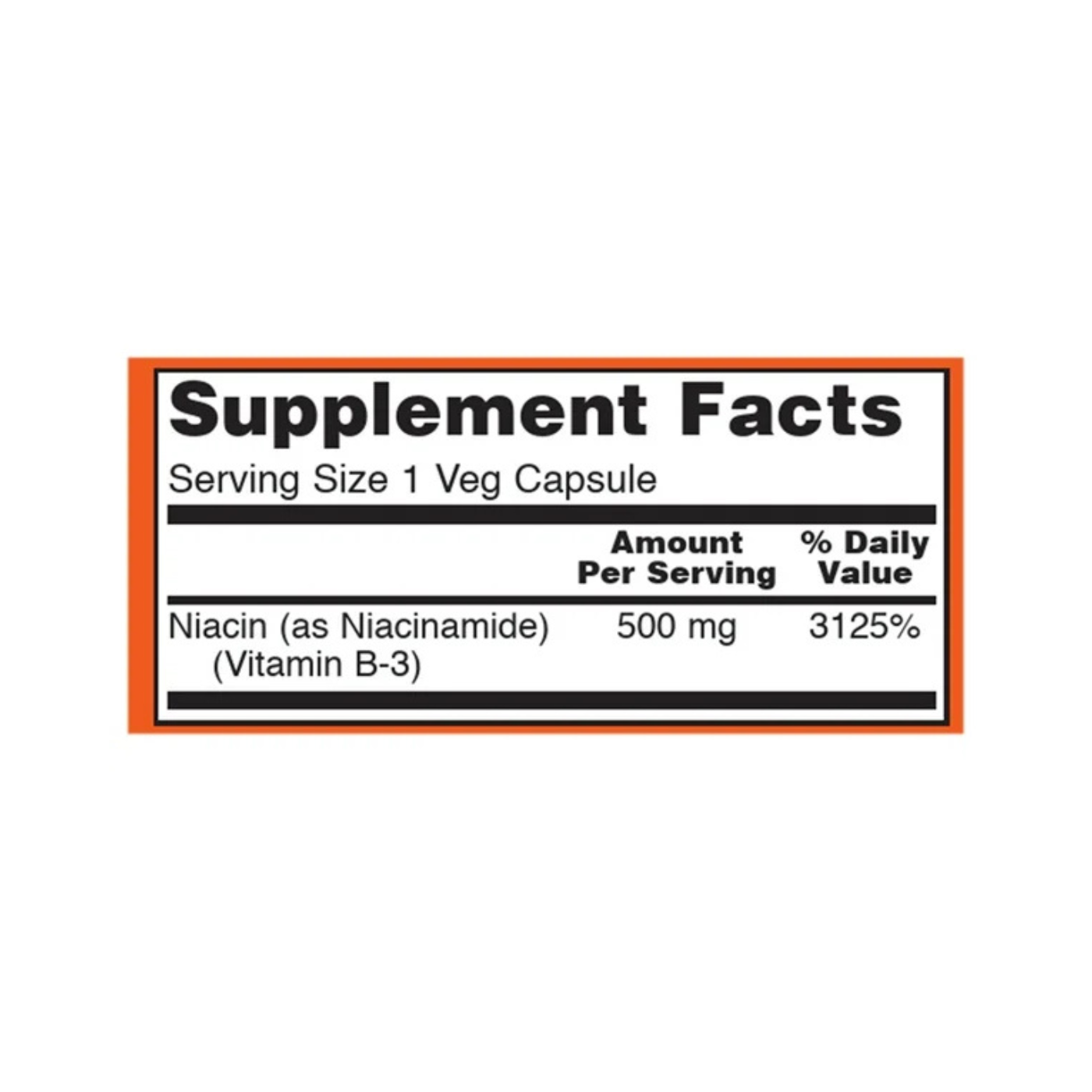 Now Niacinamide 500 mg Vitamin B3, No Flush 100 Veg Caps