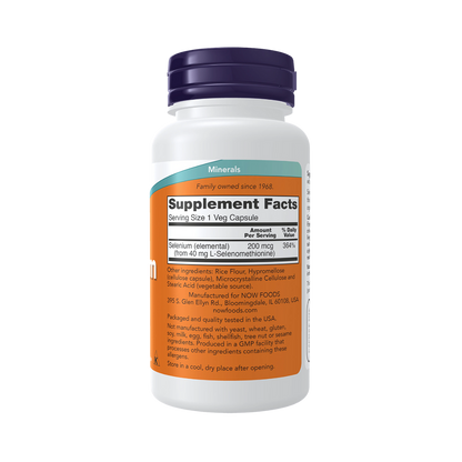 Now Selenium 200 mcg 90 Veg Capsules