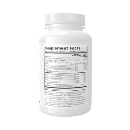 Now Solutions Vegan Hair Skin & Nails 5000mcg Biotin 90 Veg Caps