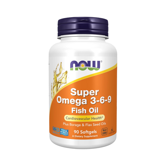 Now Super Omega 3-6-9 Plus Borage & Flax Seed Oils 90 Softgels