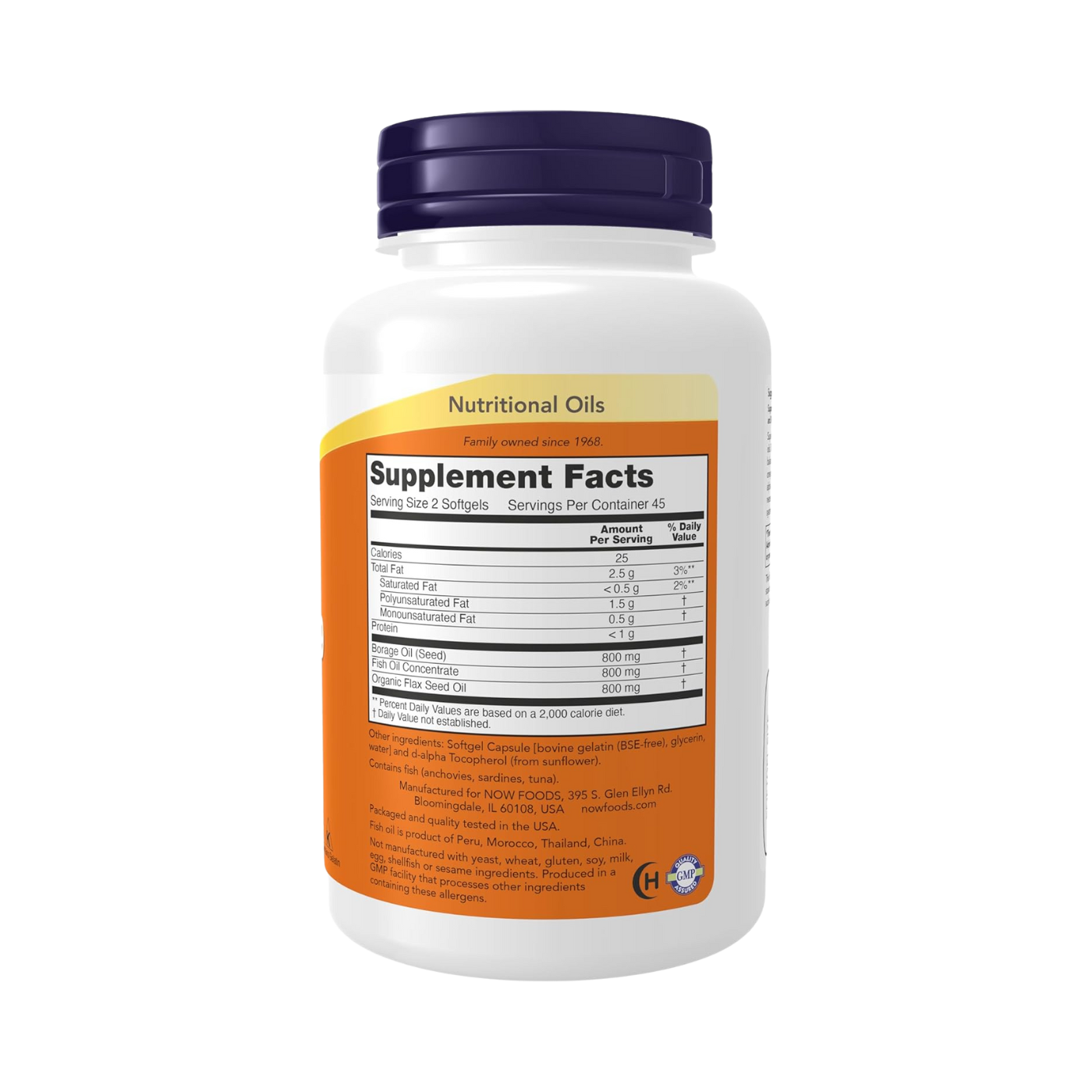 Now Super Omega 3-6-9 Plus Borage & Flax Seed Oils 90 Softgels