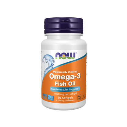 Now Omega-3 1000mg 30, 100, 200, 500 Softgels Fish Oil 180 EPA / 120 DHA Cardiovascular Support