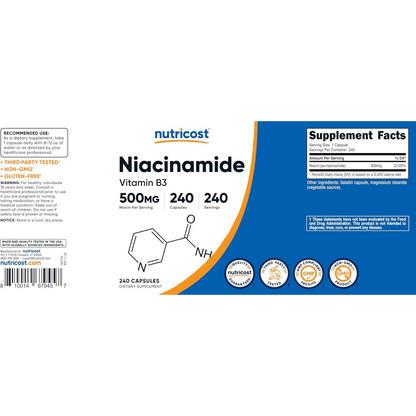 Nutricost Niacinamide (500 mg) – 240 capsules