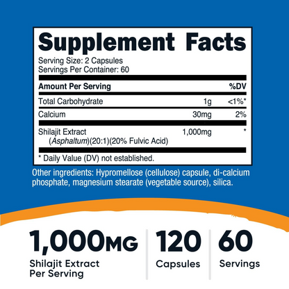 Nutricost Shilajit 1,000 mg 120 Capsules