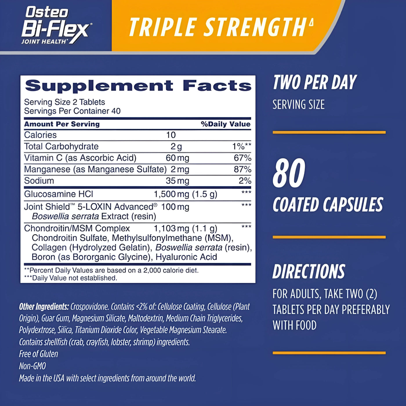 Osteo Bi-Flex Joint Health Triple Strength 80, 200 Coated Tablets