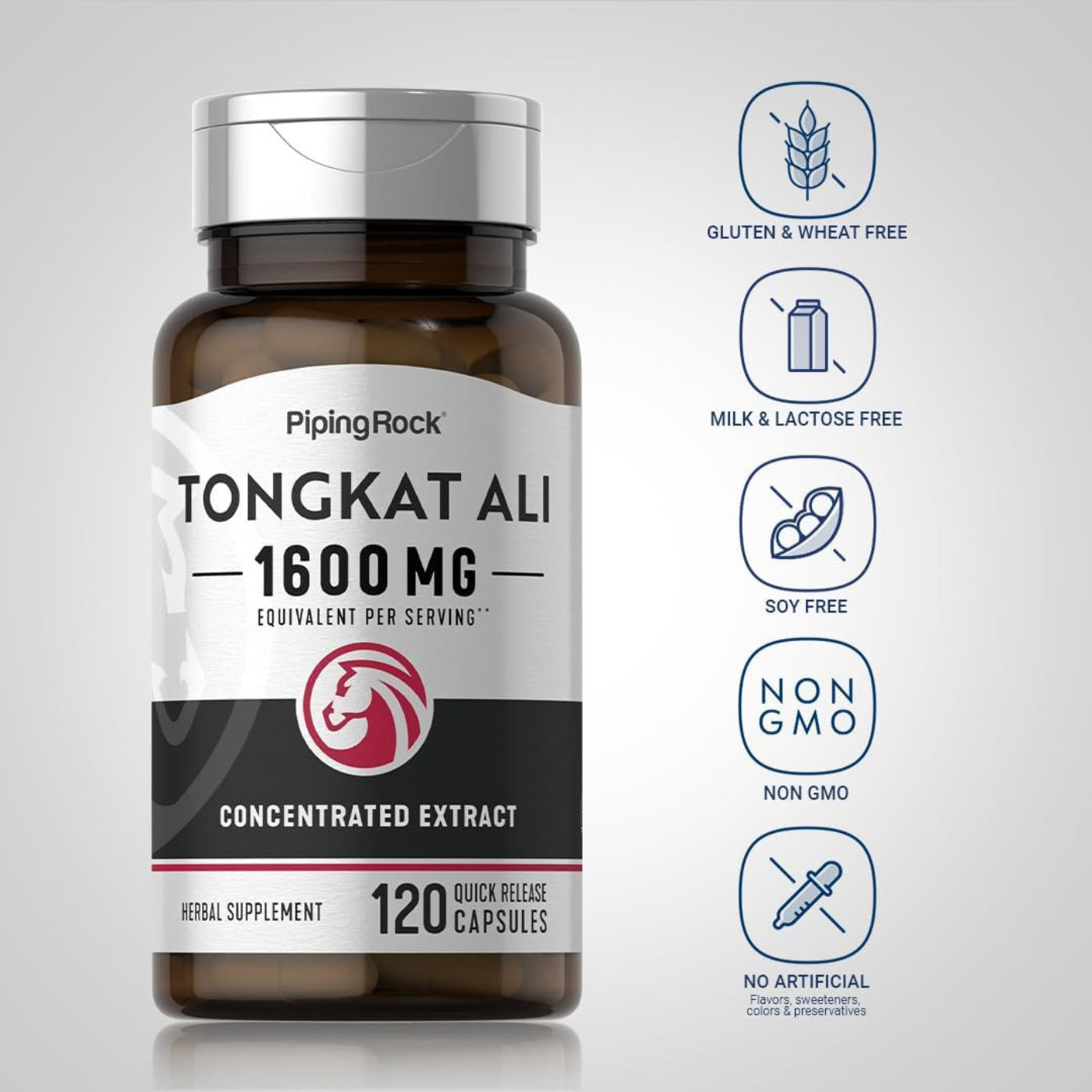 Piping Rock Tongkat Ali 1600mg (120 capsules)