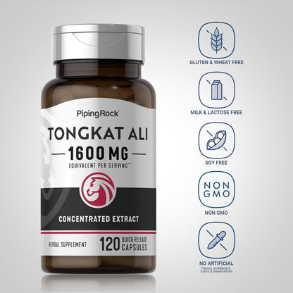 Piping Rock Tongkat Ali 1600mg (120 capsules)