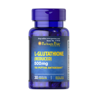 Puritan's Pride L-Glutathione (Reduced) 500 mg Tri-Peptide AntiOxident 30 Caps