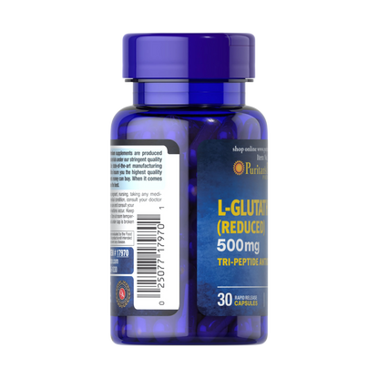 Puritan's Pride L-Glutathione (Reduced) 500 mg Tri-Peptide AntiOxident 30 Caps