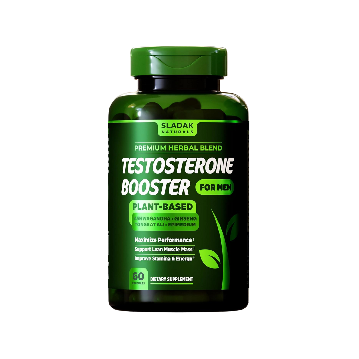 Sladak Naturals Testosterone Booster 60 Capsules (1 month), 120 Capsules (2 month)