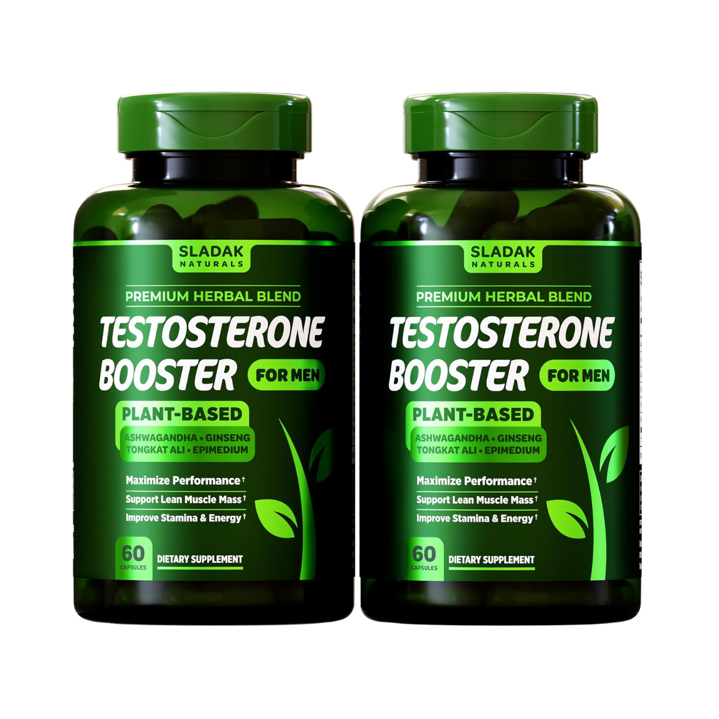 Sladak Naturals Testosterone Booster 60 Capsules (1 month), 120 Capsules (2 month)