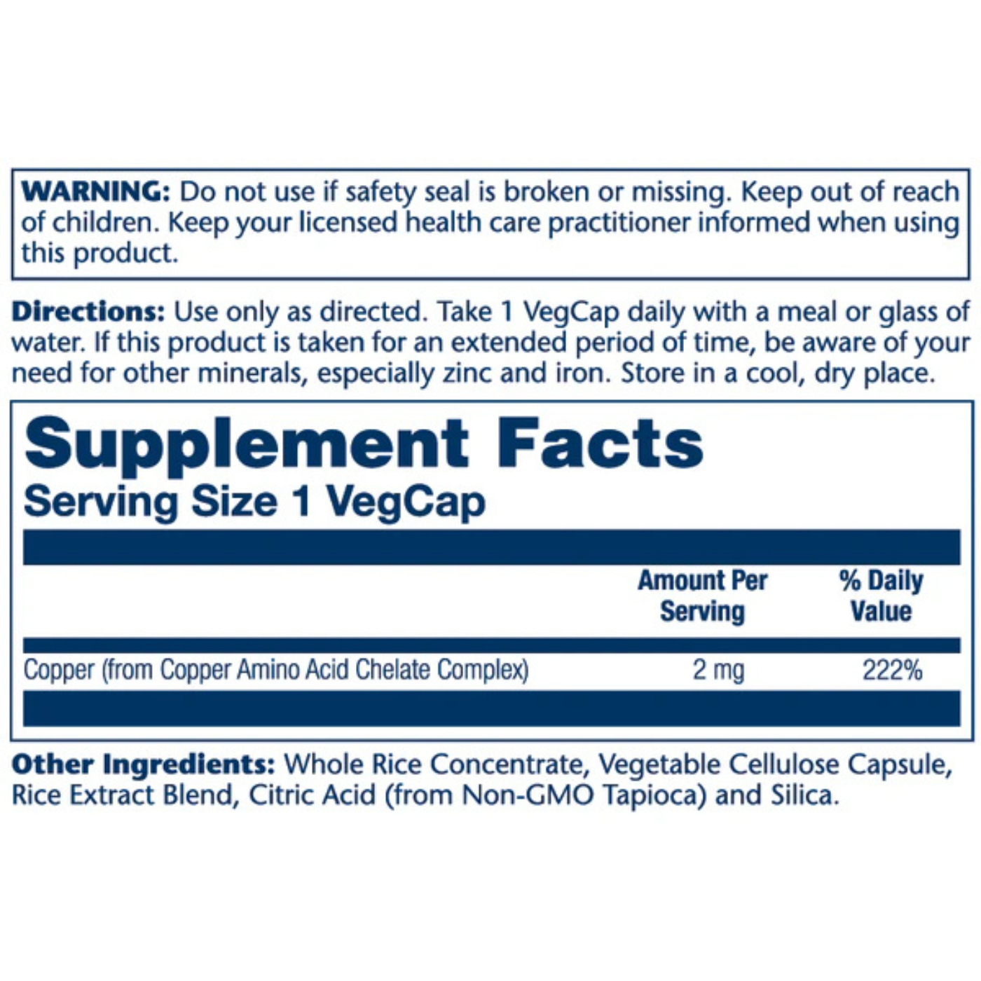 Solaray Copper 2 mg 100 Veg Caps