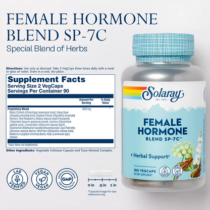 Solaray Female Hormone Blend SP-7C Herbal Support Veg Caps