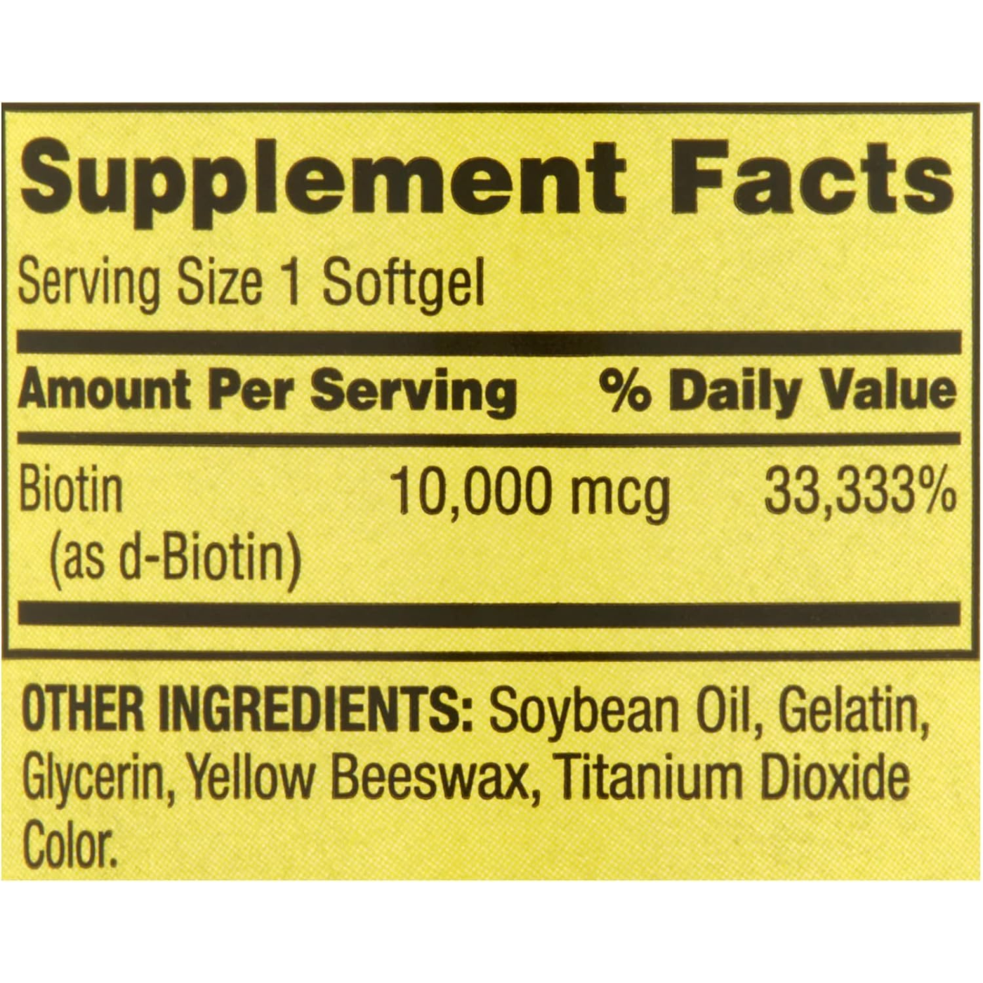 Spring Valley Biotin (10,000 mcg) – 120 softgel