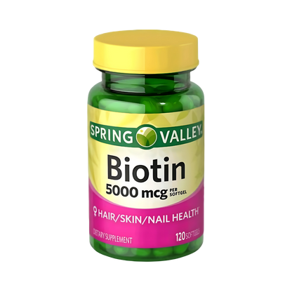 Spring Valley Biotin (5,000 mcg) – 120 Softgels