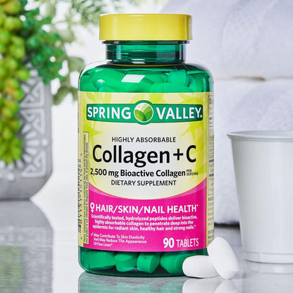 Spring Valley Collagen + Vitamin C 2500mg 90 Tablets