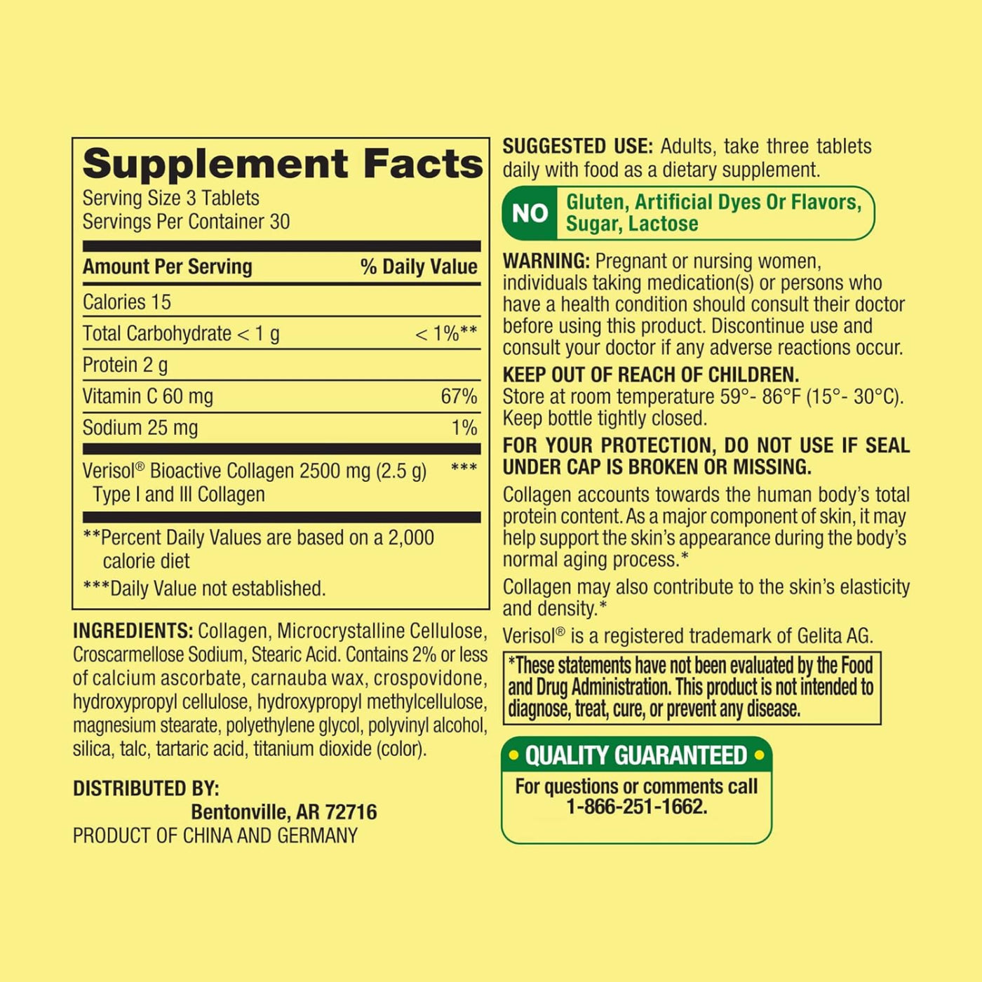 Spring Valley Collagen + Vitamin C 2500mg 90 Tablets