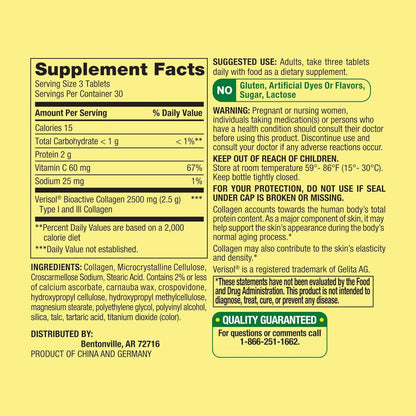 Spring Valley Collagen + Vitamin C 2500mg 90 Tablets