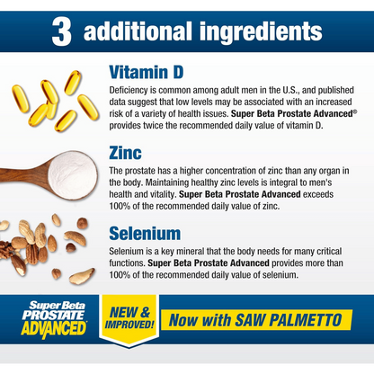 Super Beta Prostate Advanced + Saw Palmetto 60 Caplets
