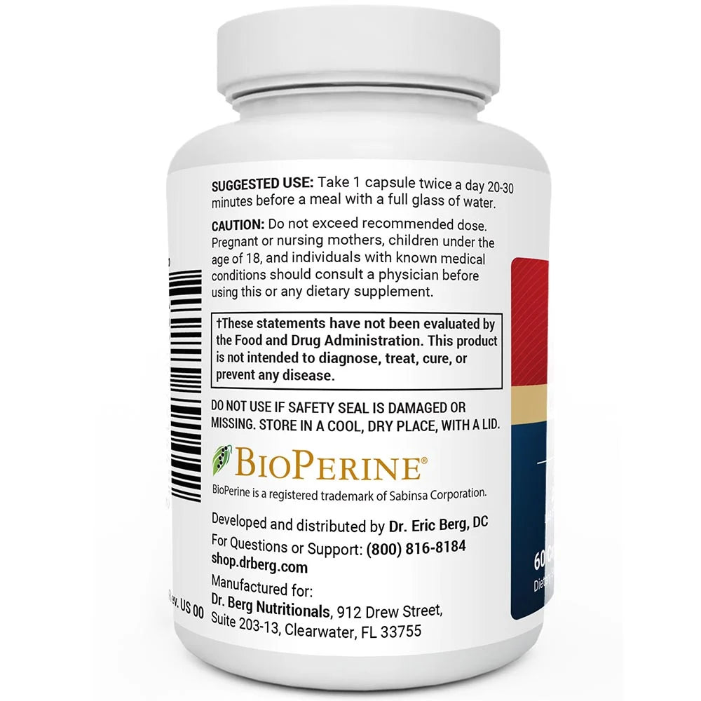 Dr. Berg Berberine with Ceylon Cinnamon – 1200 mg, 60 Capsules