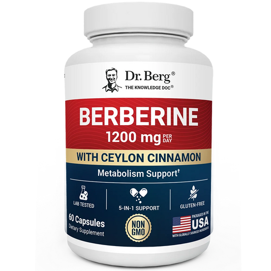 Dr. Berg Berberine with Ceylon Cinnamon – 1200 mg, 60 Capsules