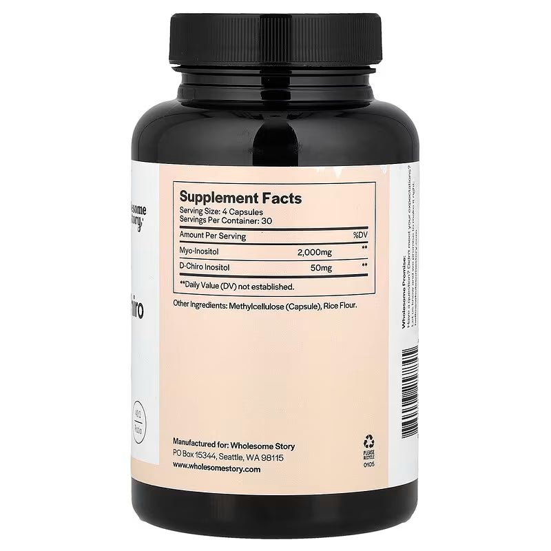 Wholesome Story, Myo & D-Chiro Inositol, 120, 360 Vegetarian Capsules