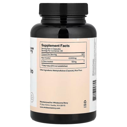 Wholesome Story, Myo & D-Chiro Inositol, 120, 360 Vegetarian Capsules