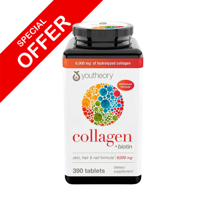 Youtheory Collagen 1, 2 and 3 + Biotin 390 Tablets