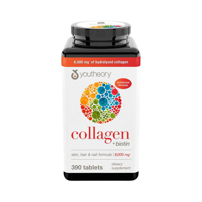 Youtheory Collagen 1, 2 and 3 + Biotin 390 Tablets