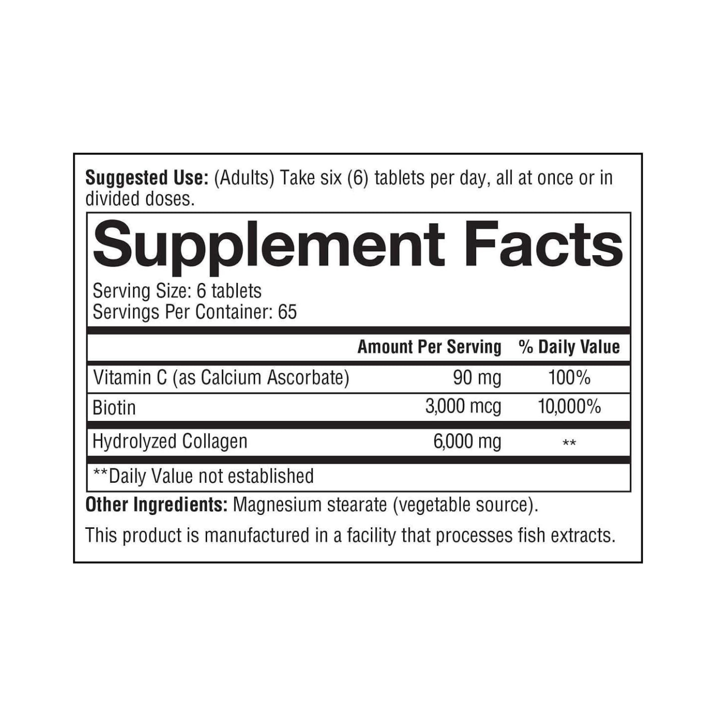 Youtheory Collagen 1, 2 and 3 + Biotin 390 Tablets