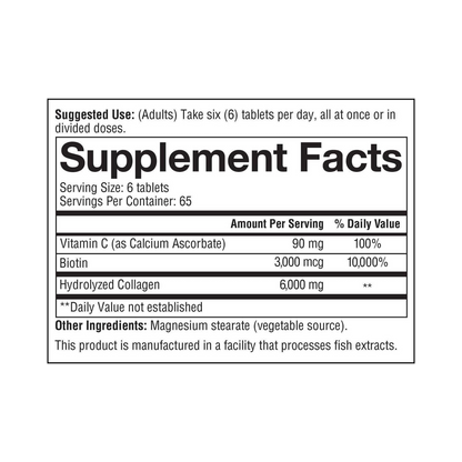 Youtheory Collagen 1, 2 and 3 + Biotin 390 Tablets