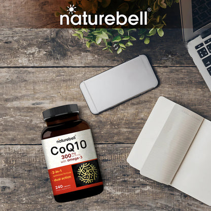 NatureBell CoQ10 with Omega-3 300 mg 240 Capsules