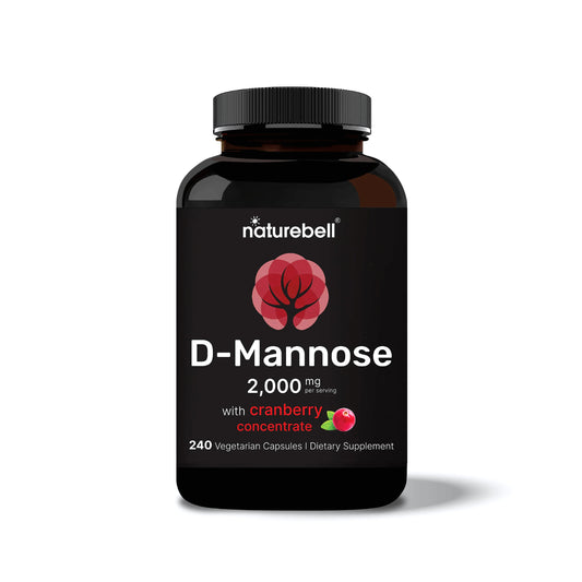 NatureBell D-Mannose 2000 mg with Cranberry 240 Veg Caps for Women